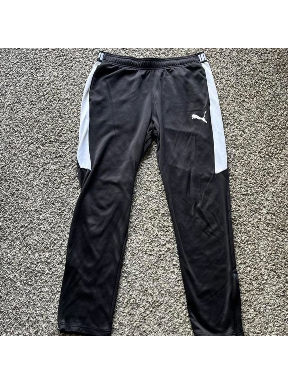 Puma Men's Black White Medium Track Pants Athletic Gym Sporty Training Running